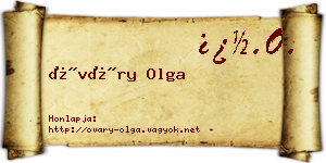 Óváry Olga névjegykártya